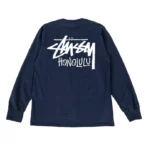 Stussy Honolulu Navy Long Sleeve Shirt-back