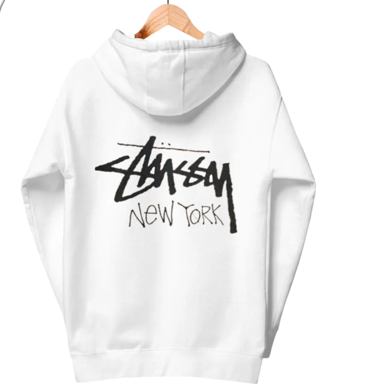 Stussy New York White Hoodie-back
