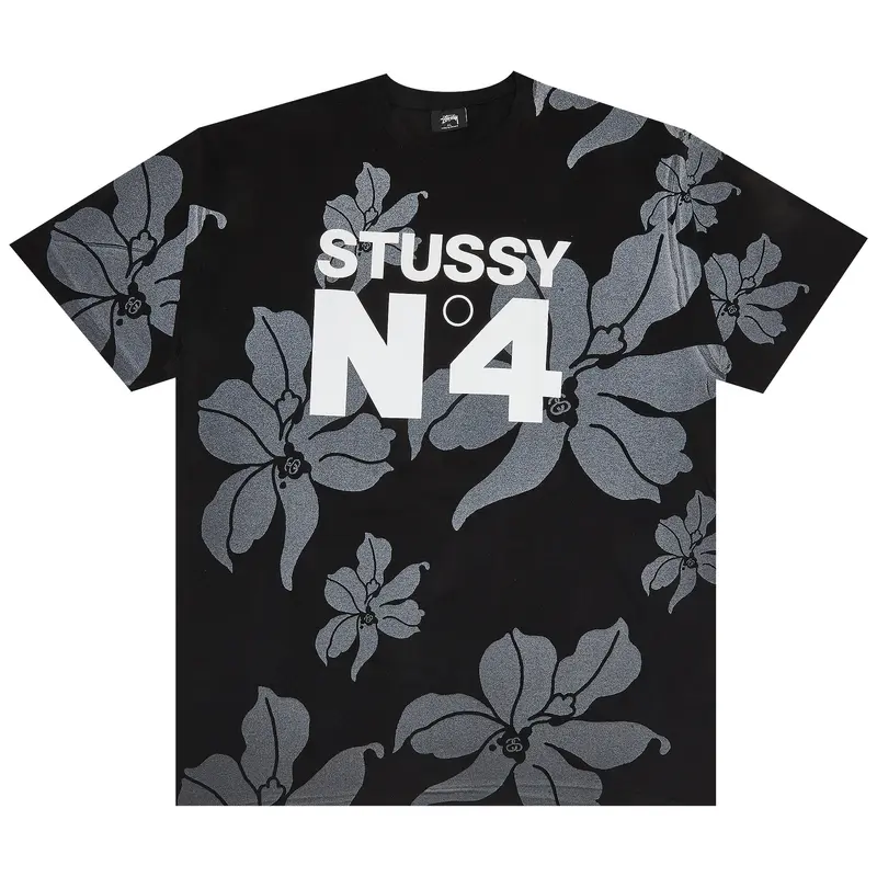 Stussy No 4 Flower Black Shirt