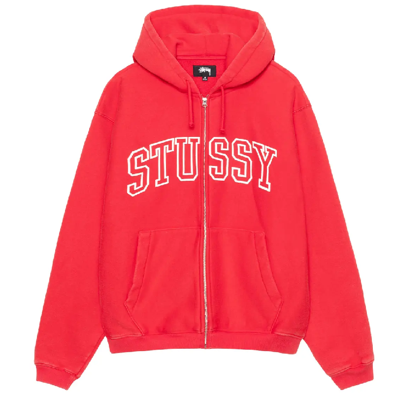 Stussy Outline Red Zip Hoodie