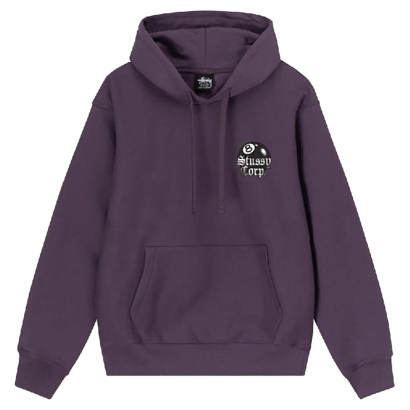 Stussy Purple 8 Ball Crop Hoodie