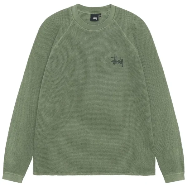 Stussy Reglan Thermal Green Longsleeve Shirt