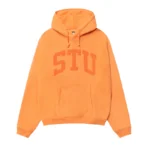 Stussy STU Relaxed Fit Orange Hoodie