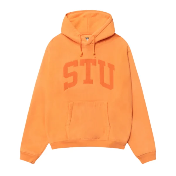 Stussy STU Relaxed Fit Orange Hoodie