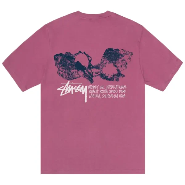 Stussy Shells Berry Pink Shirt Back