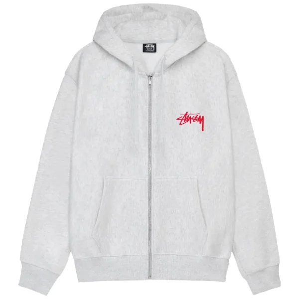Stussy Skate Tough Ash Heather Zip Up Hoodie