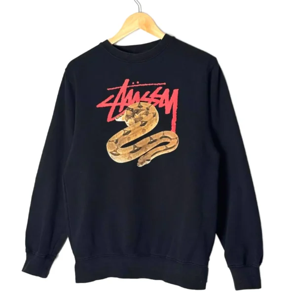 Stussy Snake Graphic Black Sweater