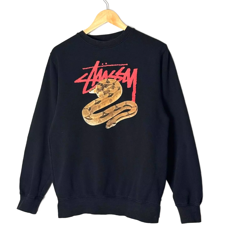 Stussy Snake Graphic Black Sweater