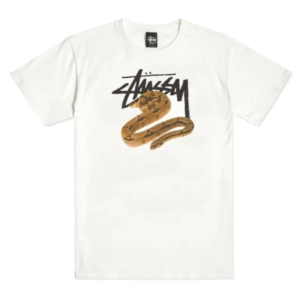 Stussy Snake Graphic White T Shirt