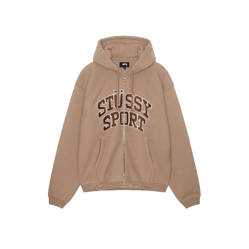 Stussy Sport Brown Zip Up Hoodie