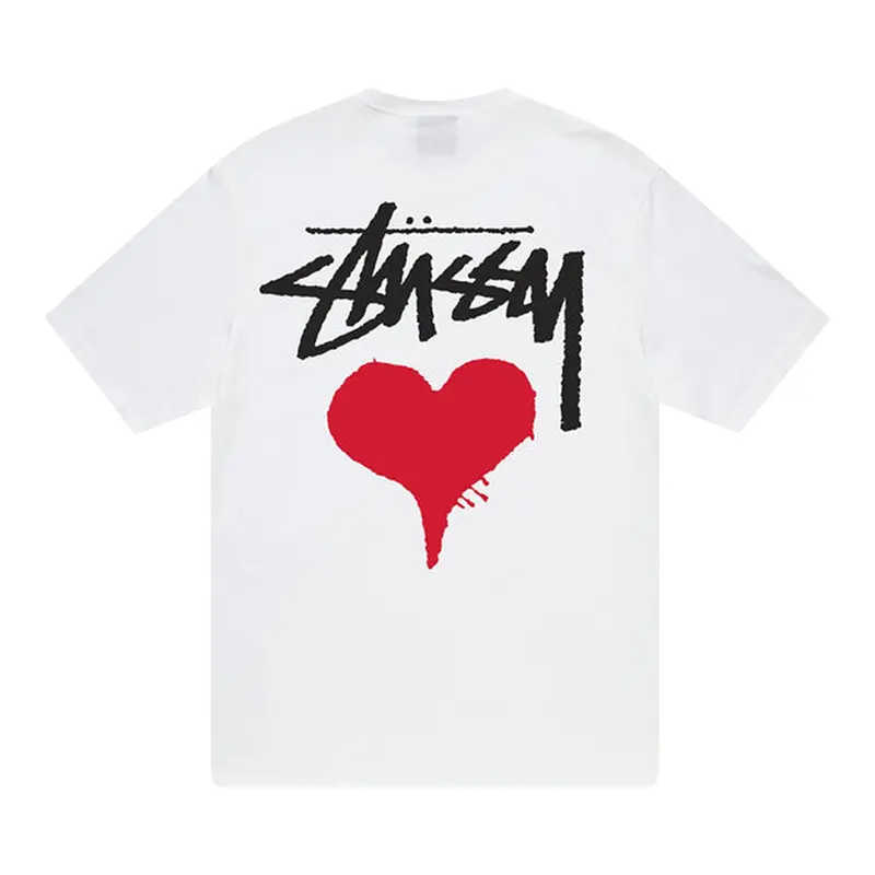Stussy Stock Heart White Shirt Back