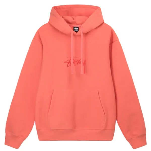Stussy Stock Logo Applique Red Hoodie