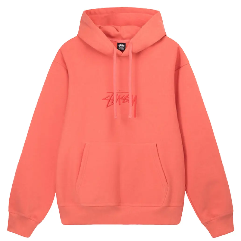Stussy Stock Logo Applique Red Hoodie