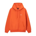 Stussy Stock Logo Orange Pullover Hoodie