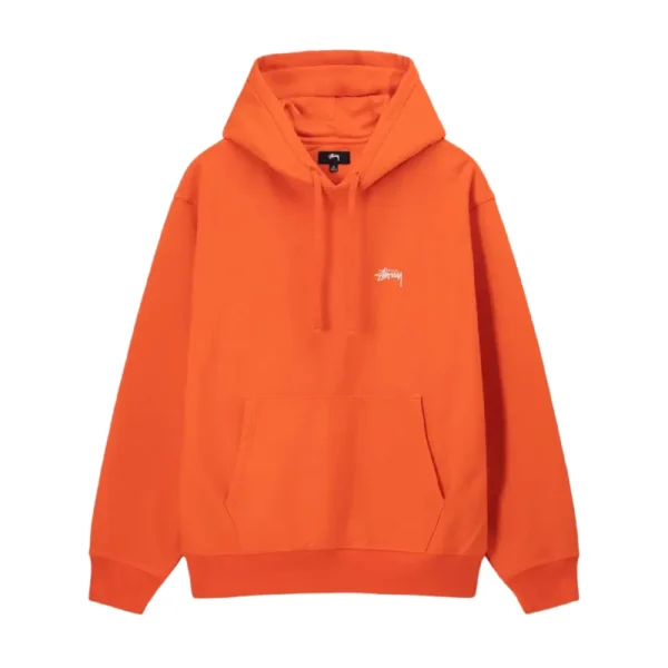 Stussy Stock Logo Orange Pullover Hoodie