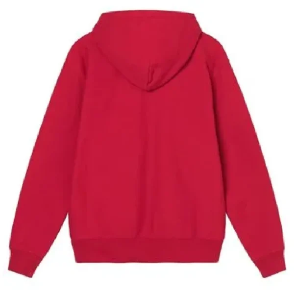 Stussy Stock Logo Red Zip Up Hoodie-back