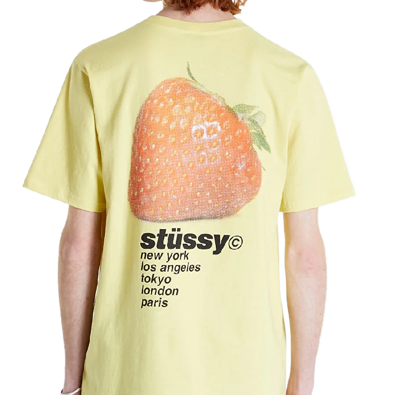 Stussy Strawberry Yellow Tee Back