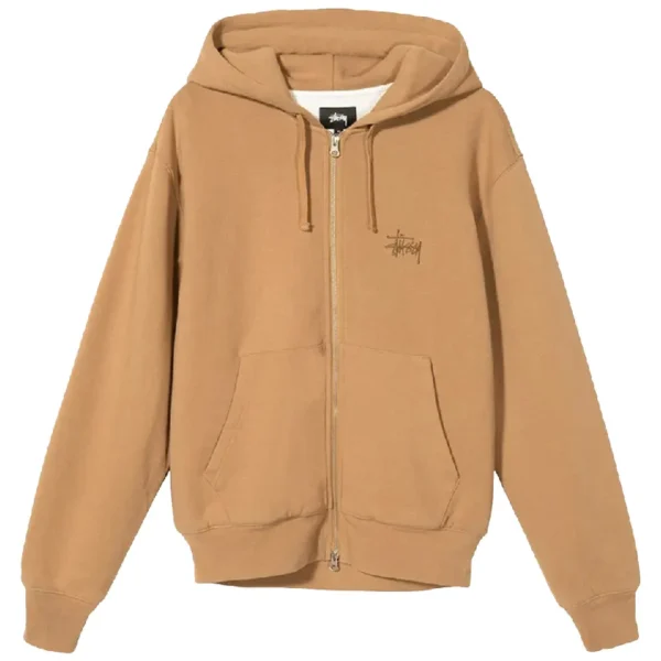 Stussy Thermal Brown Zip Up Hoodie