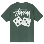Stussy White Dice Green T-Shirt Back