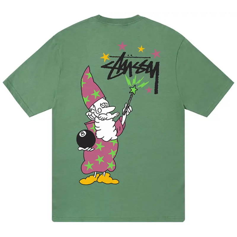 Stussy Wizard Green T-Shirt Back