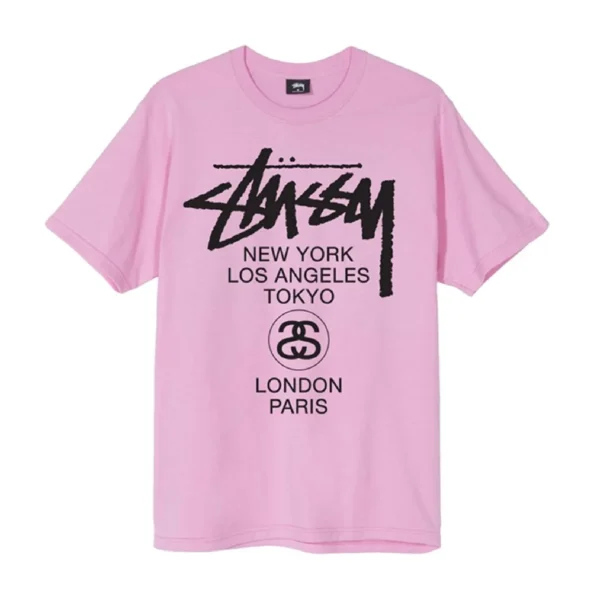 Stussy World Tour Candy Pink Tee