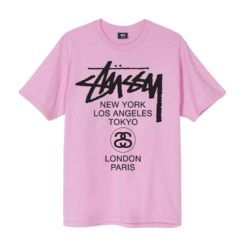 Stussy World Tour Candy Pink Tee