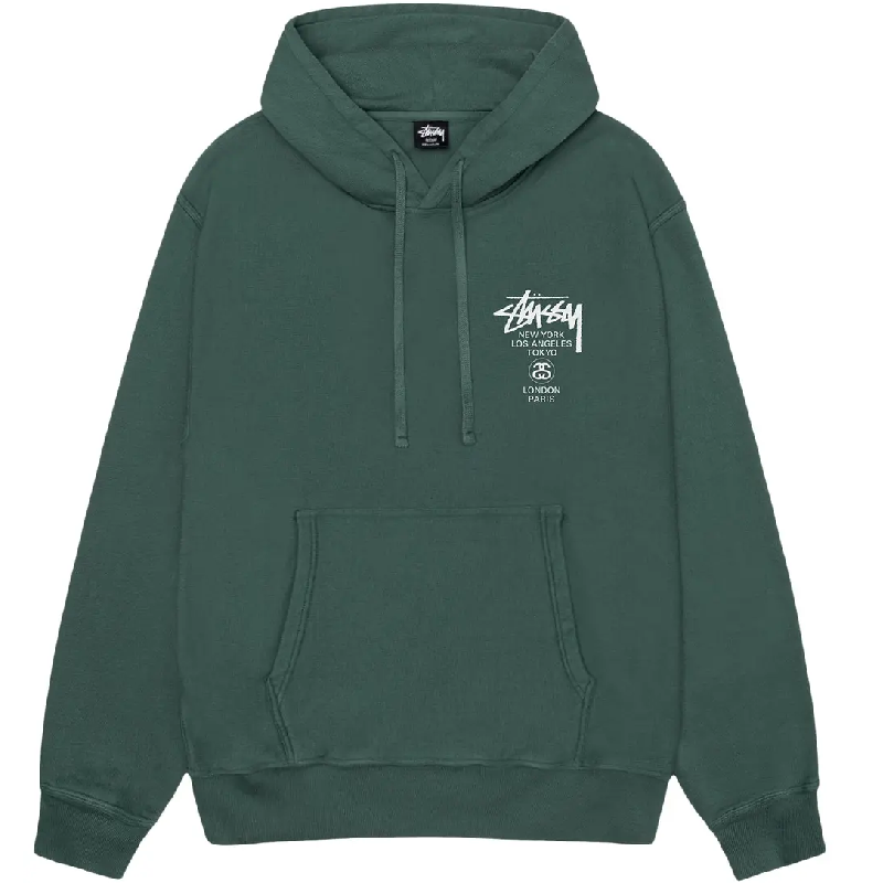 Stussy World Tour Green Hoodie