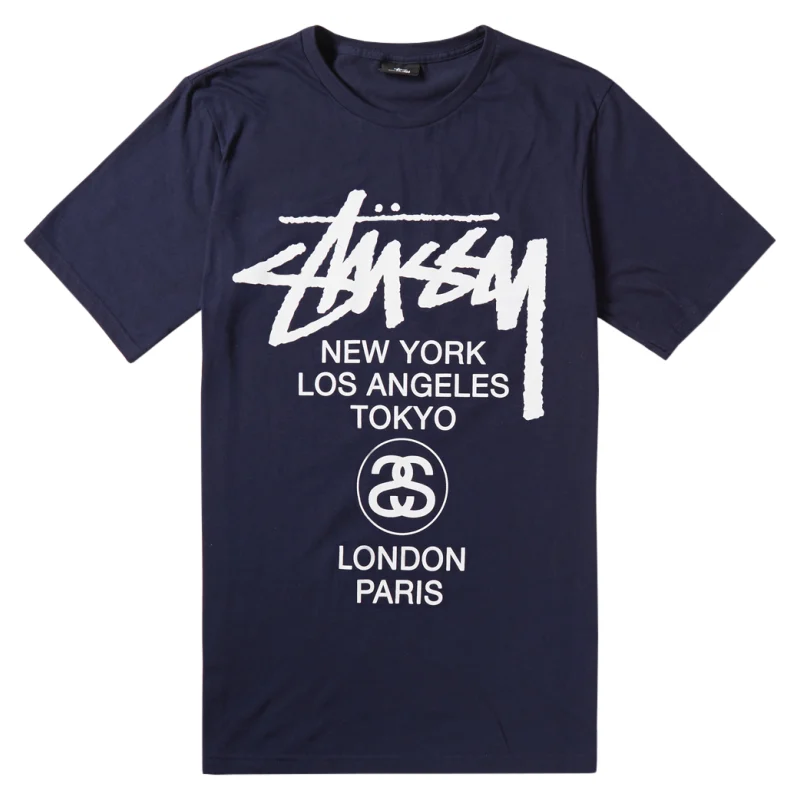 Stussy World Tour Navy Blue T-Shirt