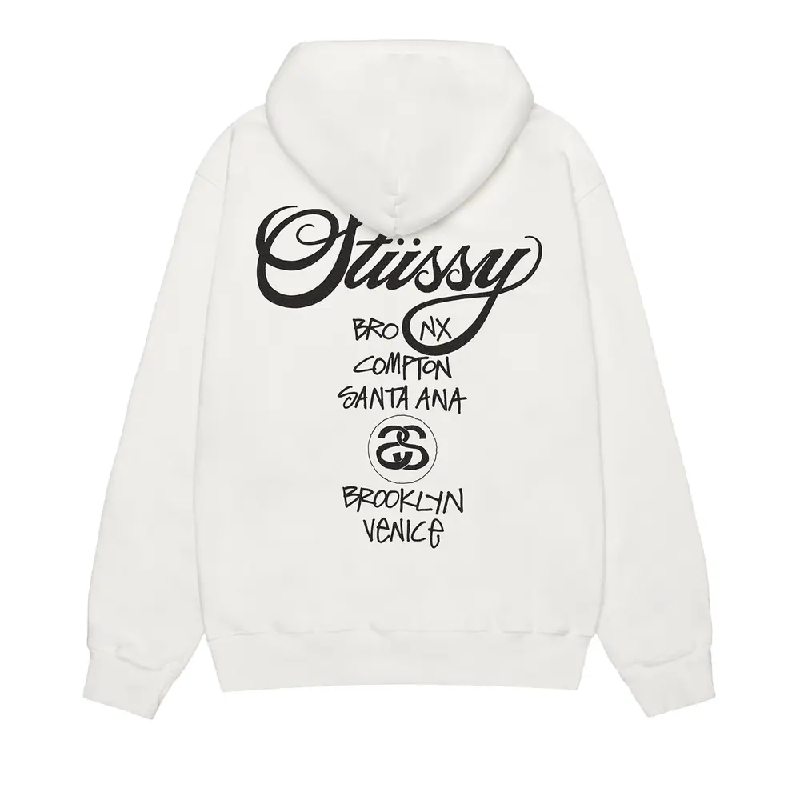 Stussy World Tour White Pullover Hoodie-back