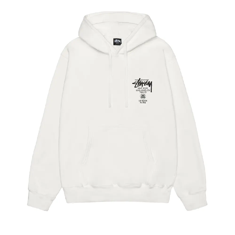 Stussy World Tour White Pullover Hoodie