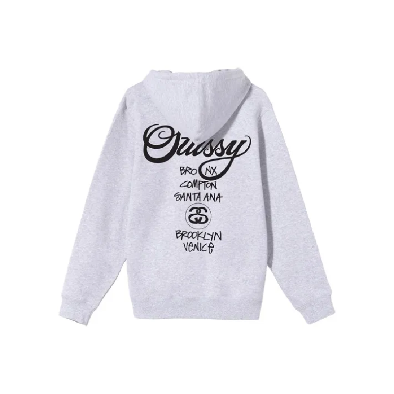 Stussy WorldTour Pullover Grey Hoodie-back