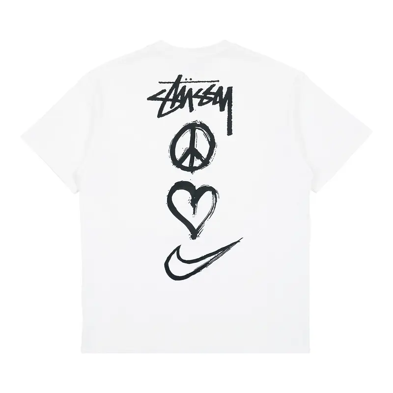 Stussy X Nike Love Heart White Shirt Back