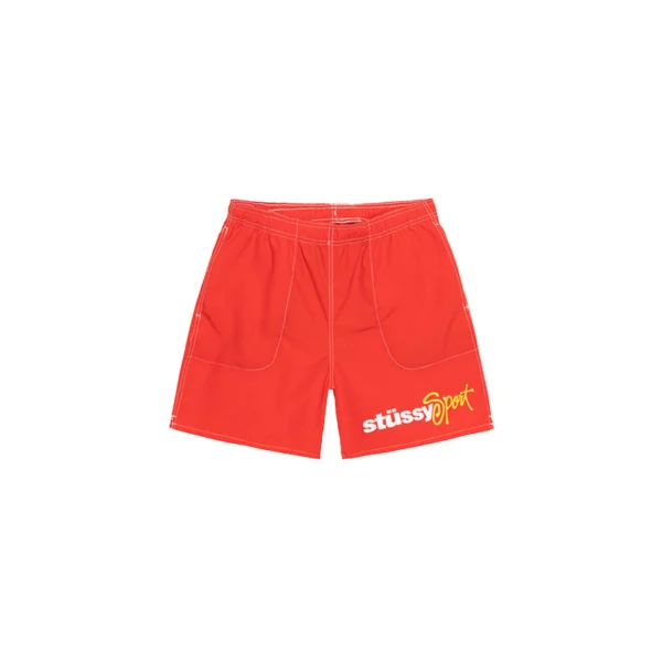 New Stussy Sports Logo Red Shorts