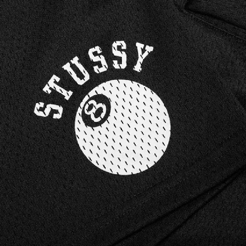 Stussy 8 Ball Black Mesh Shorts-logo