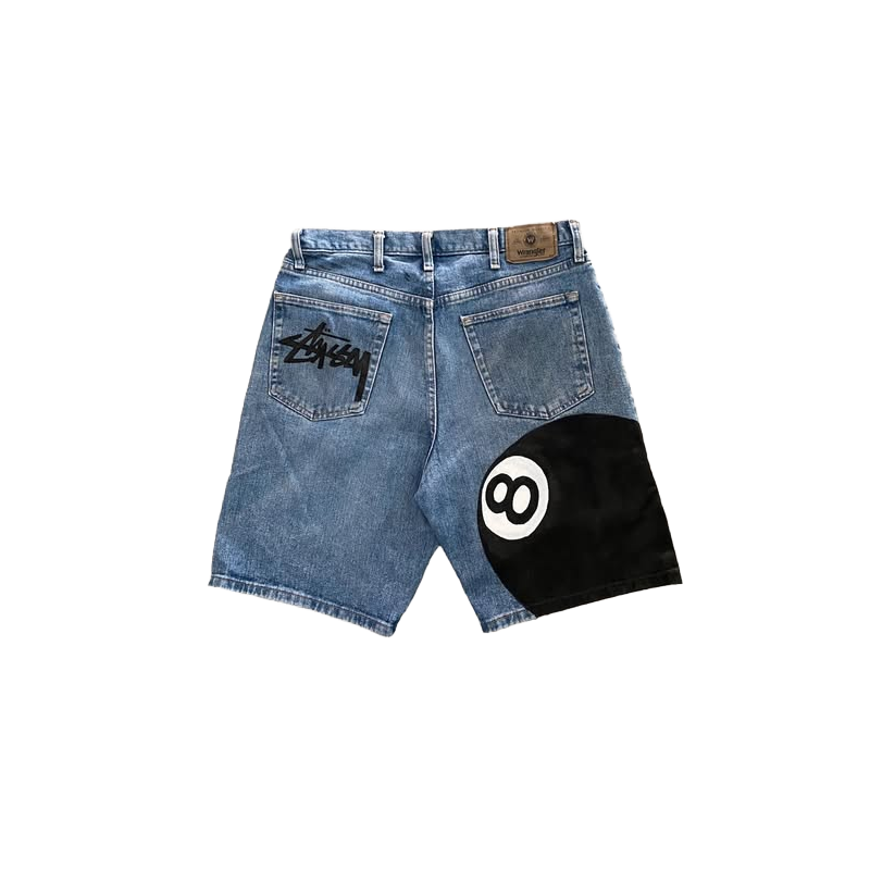 Stussy 8 Ball Blue Jeans Shorts-back