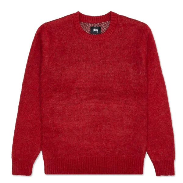 Stussy 8 Ball Heavy Brushed Mohair Red Sweater