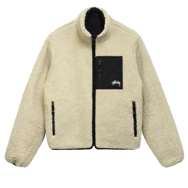 Stussy 8 Ball Sherpa Cream Jacket