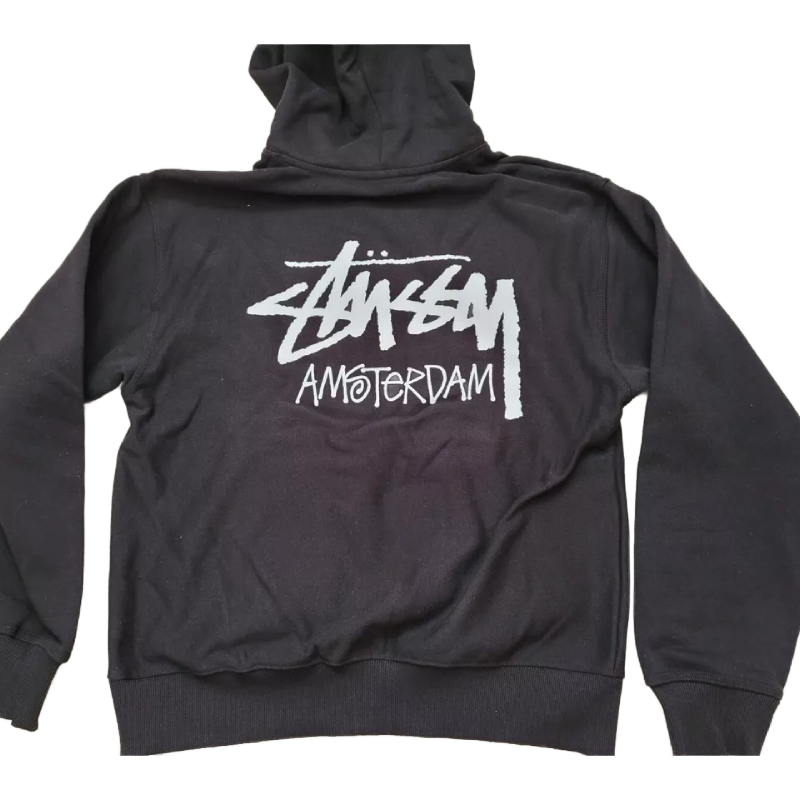 Stussy Amsterdam Black Hoodie-back