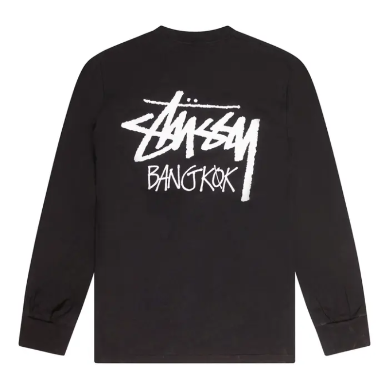Stussy Bangkok Black Long Sleeve Shirt-back