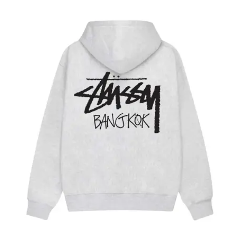 Stussy Bangkok Zip Ash Heather Hoodie-back
