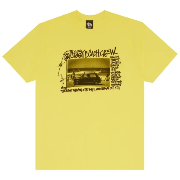 Stussy Beach Crew Yellow Tee