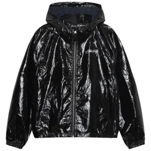 Stussy Beach Shell Coated Ripstop Black Jacket