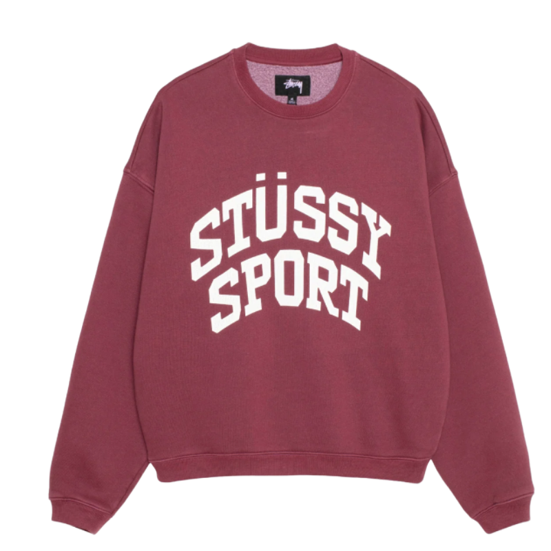 Stussy Big Crackle Sport Burgundy Sweater