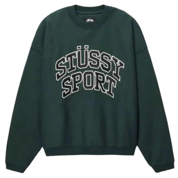 Stussy Big Crackle Sport Green Sweater
