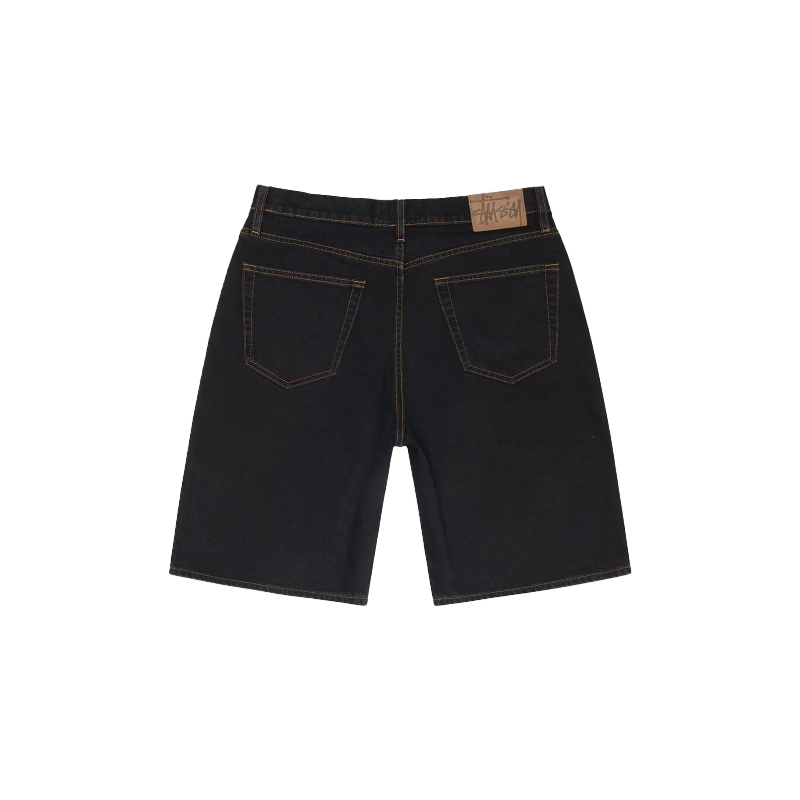 Stussy Big Ol Washed Black Denim Shorts-back