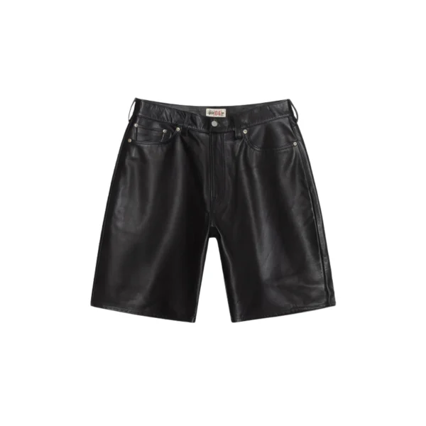 Stussy Black Big Ol Leather Shorts