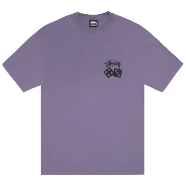 Stussy Black Dice Pigment Dyed Purple Tee