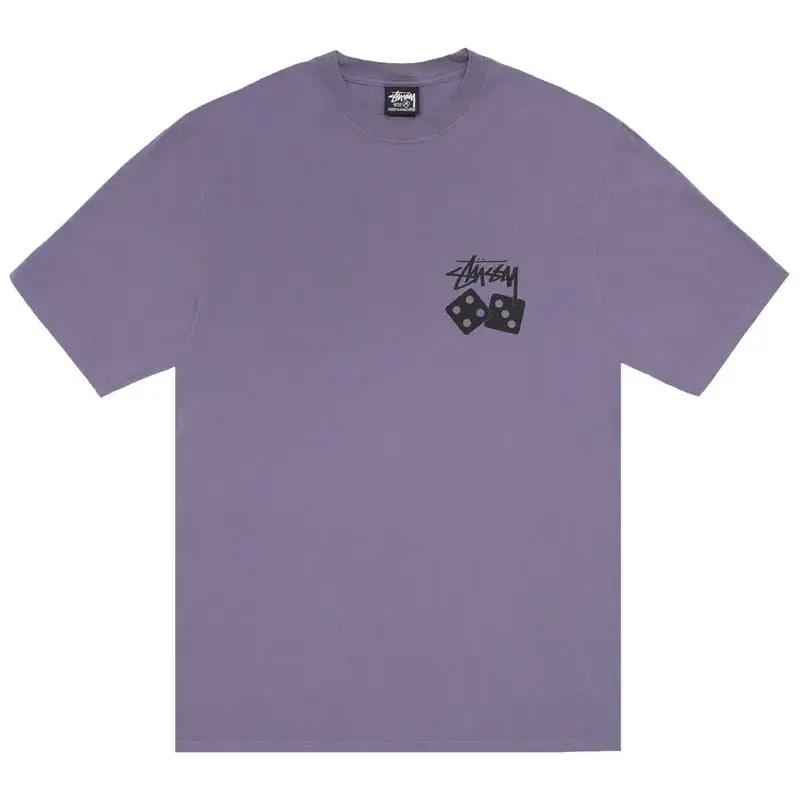 Stussy Black Dice Pigment Dyed Purple Tee