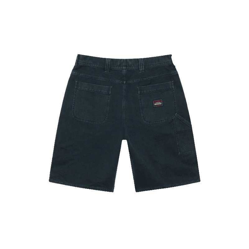 Stussy Black Washed Canvas Worked Shorts-back