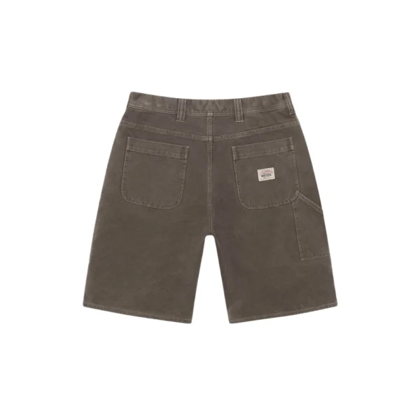 Stussy Brown Washed Canvas Worked Shorts-back